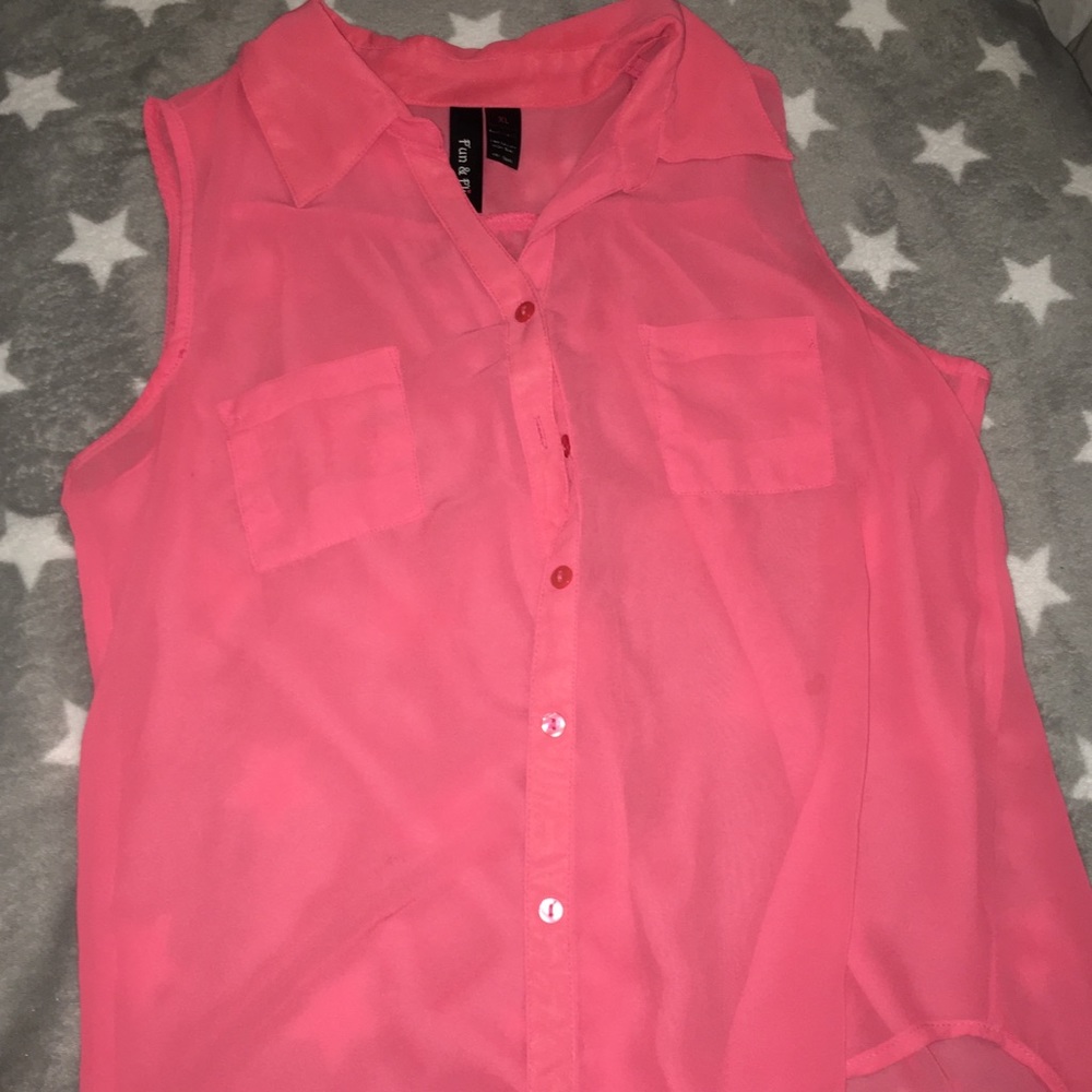 Pink button up